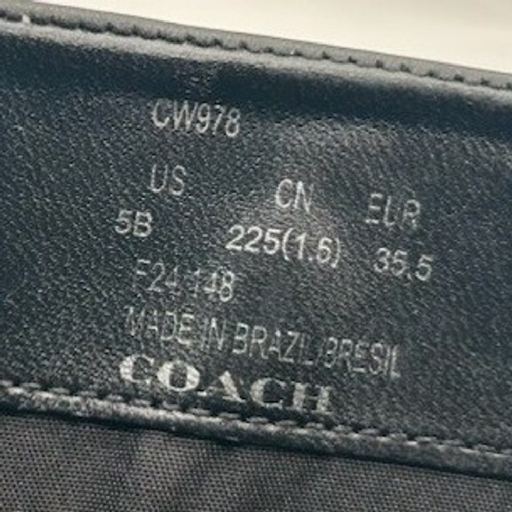 New Coach CW978 Knee High Boots Women's Size 5 B Black Leather Buckle Zip - Picture 6 of 7